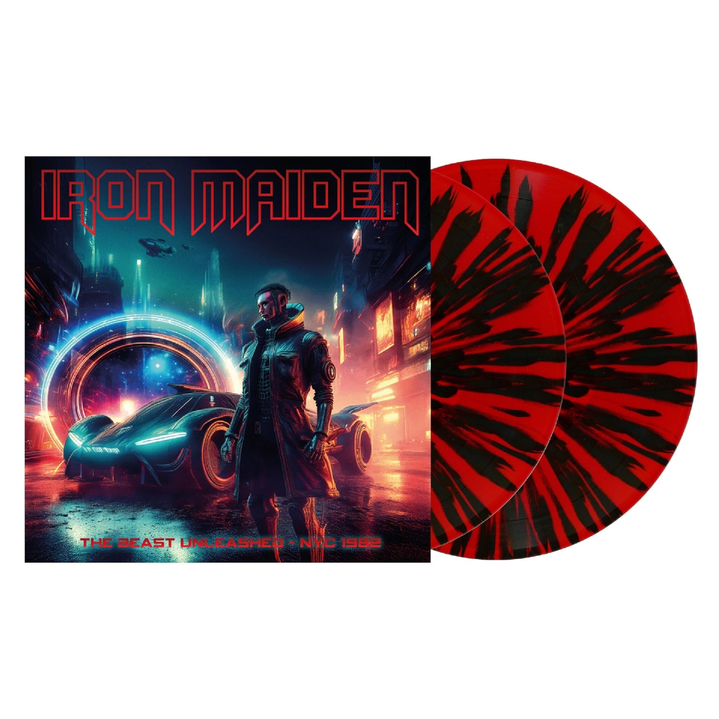 IRON MAIDEN - THE BEAST UNLEASHED - NYC 1982 (RED W/ BLACK SPLATTER VINYL 2LP)