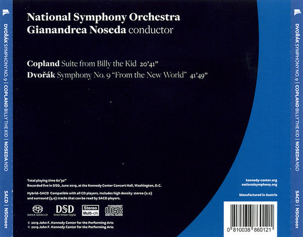 Antonín Dvořák, Aaron Copland - National Symphony Orchestra, Gianandrea Noseda : Symphony No. 9 "From The New World", Billy The Kid (SACD, Hybrid, Multichannel)