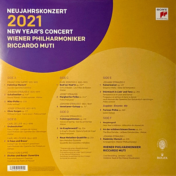 Wiener Philharmoniker, Riccardo Muti : Neujahrskonzert 2021 = New Year's Concert (3xLP, Album)