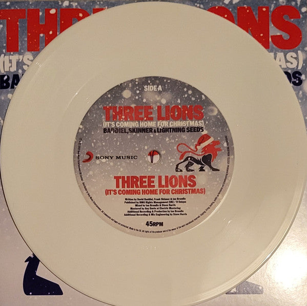 Baddiel & Skinner & Lightning Seeds : Three Lions (It's Coming Home For Christmas) / Three Lions (7", Single, Ltd, RM, Whi)