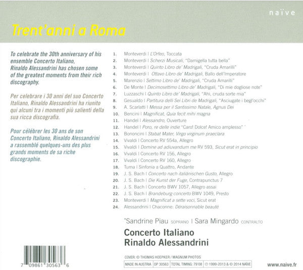 Concerto Italiano, Rinaldo Alessandrini : Trent'Anni A Roma (CD, Comp, RE)