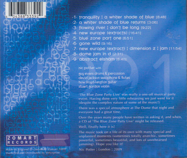 Nic Potter : The Blue Zone Party - Live At The Dome, London (CD, Album, RE, RM)