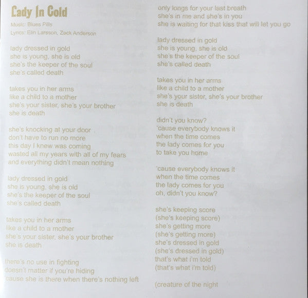 Blues Pills : Lady In Gold (CD, Album)