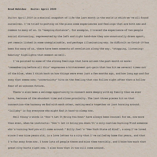 Brad Mehldau Suite: April 2020 Vinyl New Mint Jazz