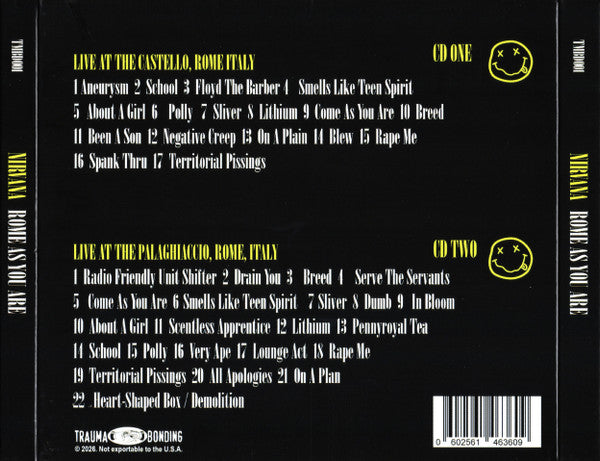 Nirvana - Rome As You Are - Live 2xCD